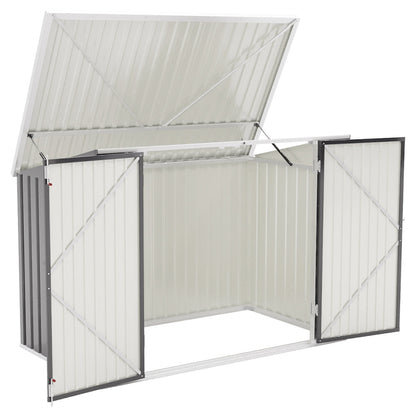 6x3ft Charcoal Black/Green/Grey Lockable Steel Garden Storage Shed