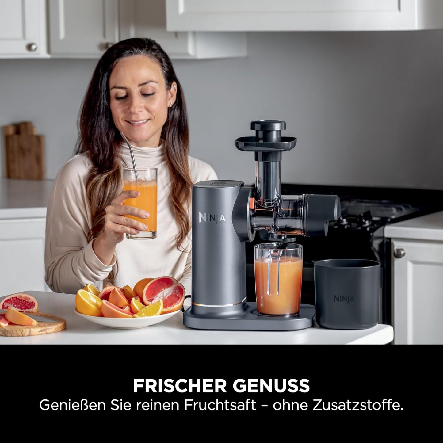 Ninja JC151EU Cold Press Juicer 700 ml – 9-Segment Auger, 150 W, 2 Filter, Grey