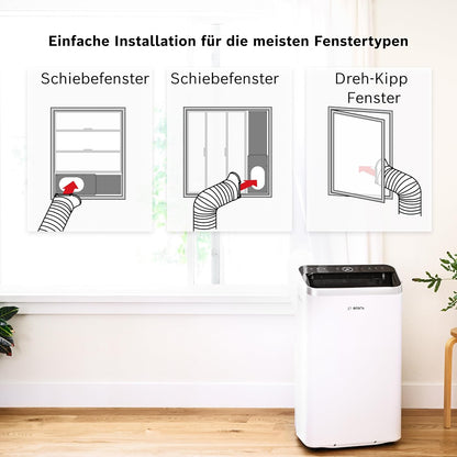 Bosch Cool 5100 Portable Air Conditioner 3,4kW – Inverter, Energy Class A+, 3-in-1, Auto/Silent/Sleep, 43dB, White