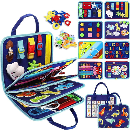 Bright Minds Montessori Busy Board - Enhanced Learning With Fine Motor Skill Activities