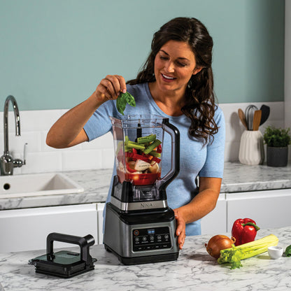 Ninja 3-in-1 Food Processor & Blender with 5 Automatic Programs: Blend, Max Blend, Chop, Mix, Puree, 1.8L Bowl, 2.1L Jug, 700ml Cup, 1200W, Dishwasher Safe Parts, Auto-iQ, Black BN800UK