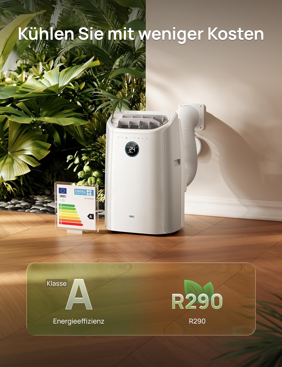 DREO DR-HAC006S Portable Air Conditioner 12.000 BTU – 3-in-1, R290, Energy Class A, WiFi, Alexa, 45dB, White