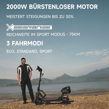Segway-Ninebot MAX G3 D E-Scooter, Up to 80 km Range, 11 Zoll Self-Sealing Pneumatic Tyres, Full Suspension, TFT Display, FlashCharge, Apple Find My, Foldable, Black