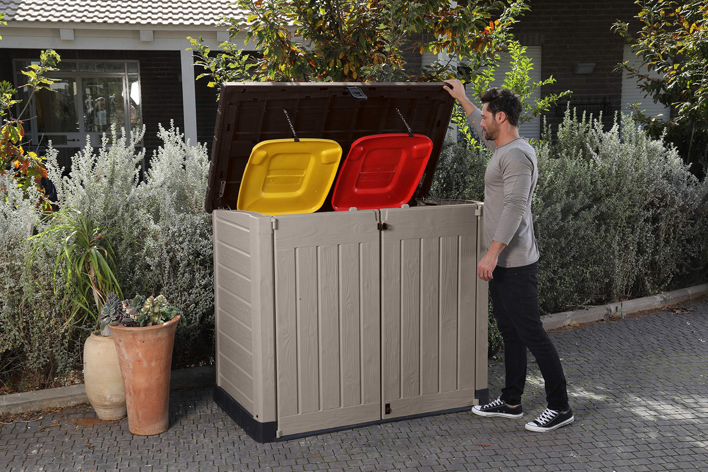 Keter 250001 Store It Out Pro Outdoor Storage Shed, 145.5 x 82 x 123cm Beige/Brown