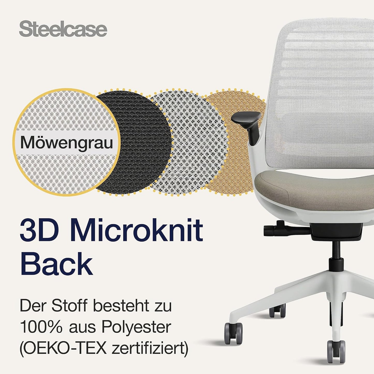 Steelcase Series 1 Office Chair, Mesh-Backrest, Ergonomic, Lumbar Support, Truffle