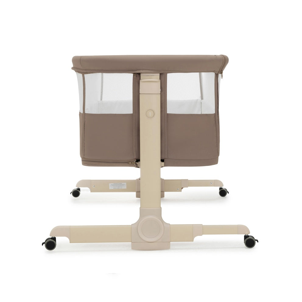 Babymore Neera Bedside Crib Mocha - Close To Baby With 2 In 1 Design For Easy Nighttime Feeds