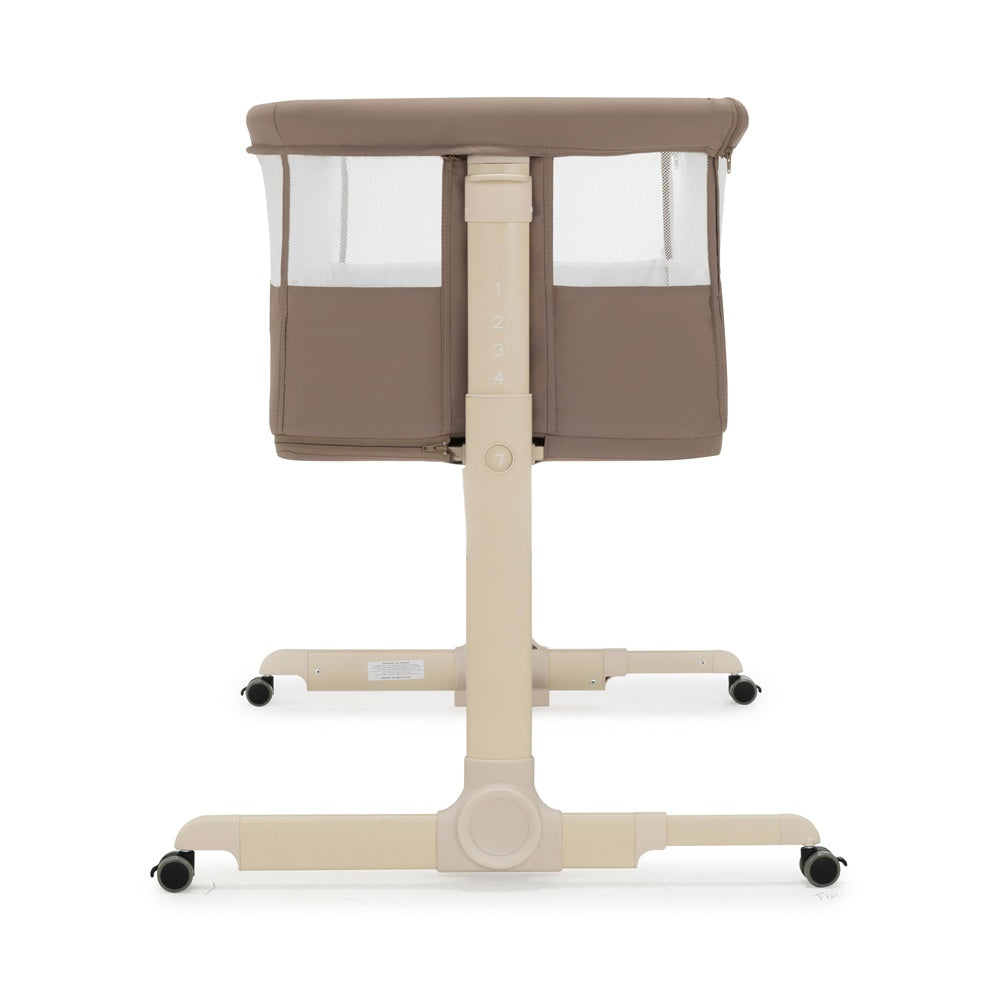 Babymore Neera Bedside Crib Mocha - Close To Baby With 2 In 1 Design For Easy Nighttime Feeds