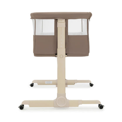 Babymore Neera Bedside Crib Mocha - Close To Baby With 2 In 1 Design For Easy Nighttime Feeds