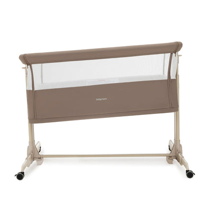 Babymore Neera Bedside Crib Mocha - Close To Baby With 2 In 1 Design For Easy Nighttime Feeds