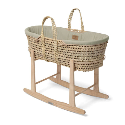 Clair De Lune Organic Palm Moses Basket - Handwoven Palm Leaf With Organic Cotton Lining For Breathable Sleep