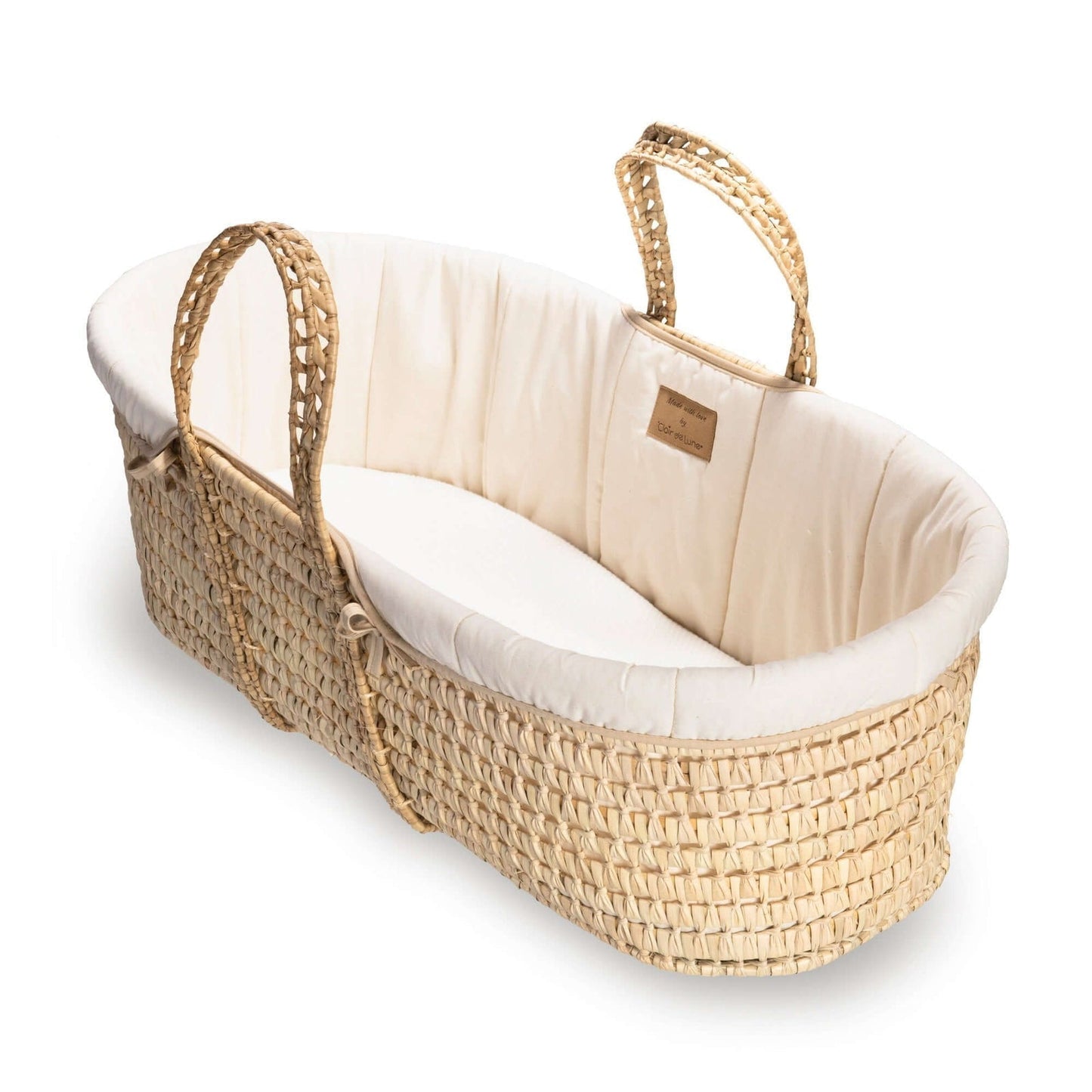 Clair De Lune Organic Palm Moses Basket - Handwoven Palm Leaf With Organic Cotton Lining For Breathable Sleep