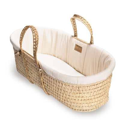 Clair De Lune Organic Palm Moses Basket - Handwoven Palm Leaf With Organic Cotton Lining For Breathable Sleep