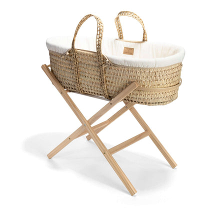 Clair De Lune Organic Palm Moses Basket - Handwoven Palm Leaf With Organic Cotton Lining For Breathable Sleep