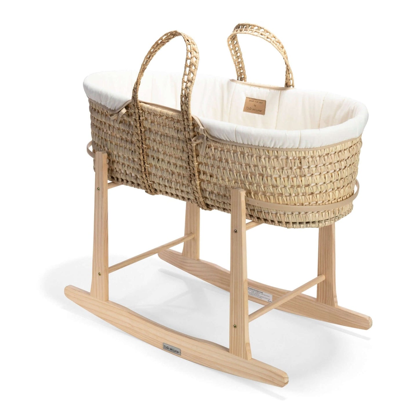 Clair De Lune Organic Palm Moses Basket - Handwoven Palm Leaf With Organic Cotton Lining For Breathable Sleep