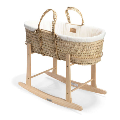 Clair De Lune Organic Palm Moses Basket - Handwoven Palm Leaf With Organic Cotton Lining For Breathable Sleep