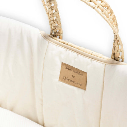 Clair De Lune Organic Palm Moses Basket - Handwoven Palm Leaf With Organic Cotton Lining For Breathable Sleep