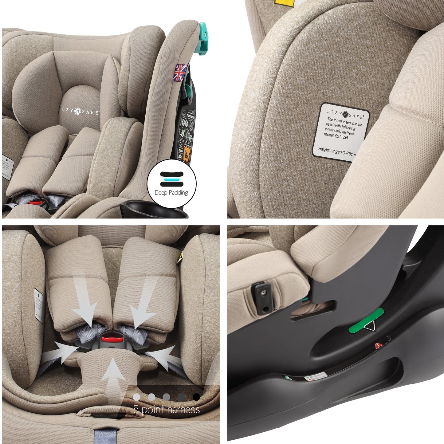 Fitzroy+ i-Size - All In One 40–150cm Child Car Seat From Birth To 12 Years, ECE R129 Certified