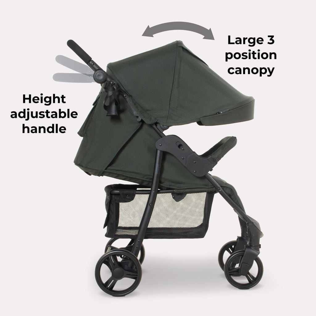 MB30 Plus Pushchair Forest Green - Lightweight Easy To Push With Large Shopping Basket