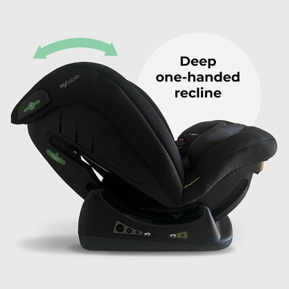 My Babiie MBCS100 2-In-1 Convertible R129 Car Seat Black - Grows With Your Child From Birth To 12 Years