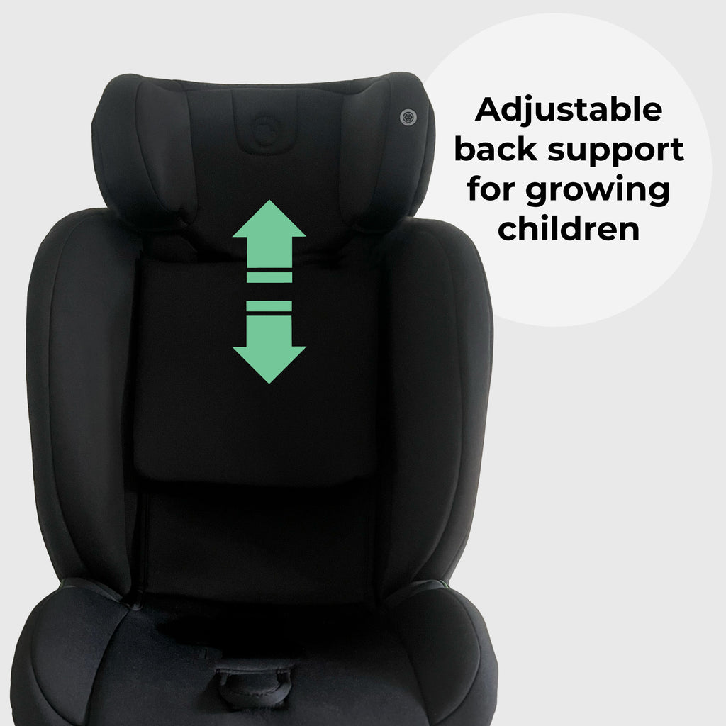 My Babiie MBCS100 2-In-1 Convertible R129 Car Seat Black - Grows With Your Child From Birth To 12 Years