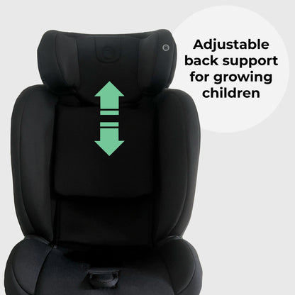 My Babiie MBCS100 2-In-1 Convertible R129 Car Seat Black - Grows With Your Child From Birth To 12 Years