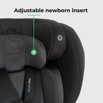My Babiie MBCS100 2-In-1 Convertible R129 Car Seat Black - Grows With Your Child From Birth To 12 Years