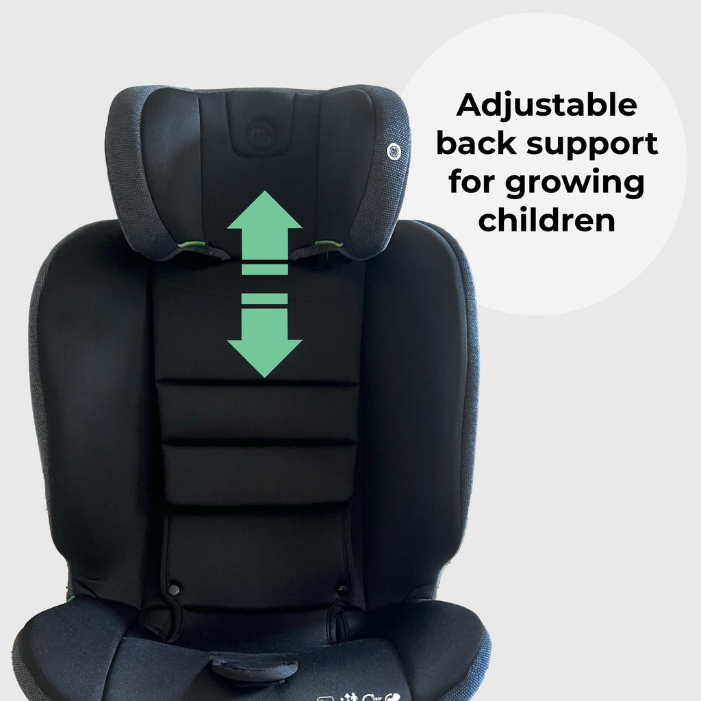My Babiie MBCS200 Spin R129 Car Seat With Top Tether In Black - 360 Rotation For Easy Access From Birth To 12 Years