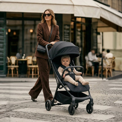 My Babiie MBX2 Compact Stroller - Ultra Lightweight One-Hand Fold With Lie-Flat Seat For All Day Comfort