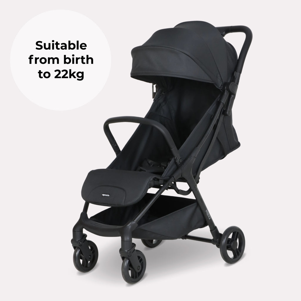 My Babiie MBX2 Compact Stroller - Ultra Lightweight One-Hand Fold With Lie-Flat Seat For All Day Comfort