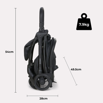 My Babiie MBX2 Compact Stroller - Ultra Lightweight One-Hand Fold With Lie-Flat Seat For All Day Comfort