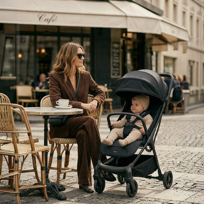 My Babiie MBX2 Compact Stroller - Ultra Lightweight One-Hand Fold With Lie-Flat Seat For All Day Comfort