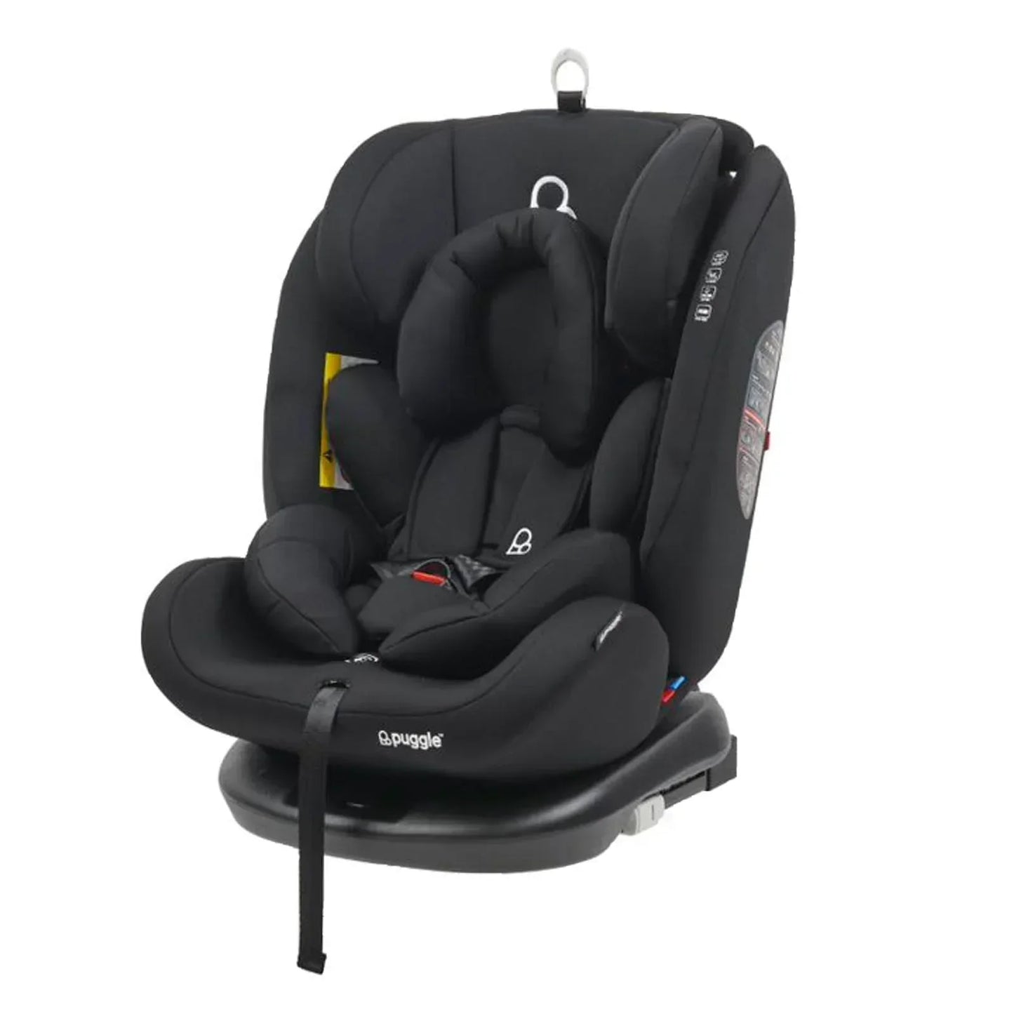 Puggle Lockton 360 Degree Rotation Luxe Group 0 1 2 3 Car Seat Storm Black - Easy ISOFIX Or Seat Belt Installation