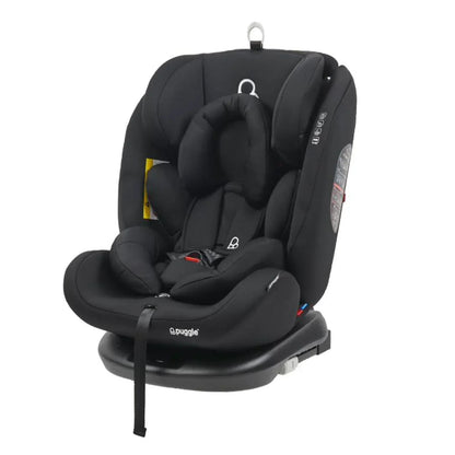 Puggle Lockton 360 Degree Rotation Luxe Group 0 1 2 3 Car Seat Storm Black - Easy ISOFIX Or Seat Belt Installation