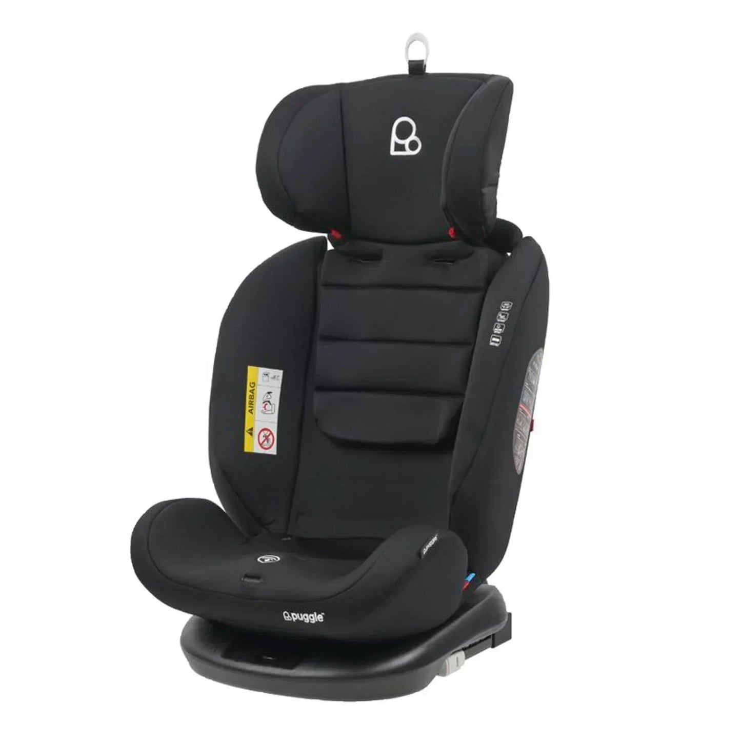 Puggle Lockton 360 Degree Rotation Luxe Group 0 1 2 3 Car Seat Storm Black - Easy ISOFIX Or Seat Belt Installation