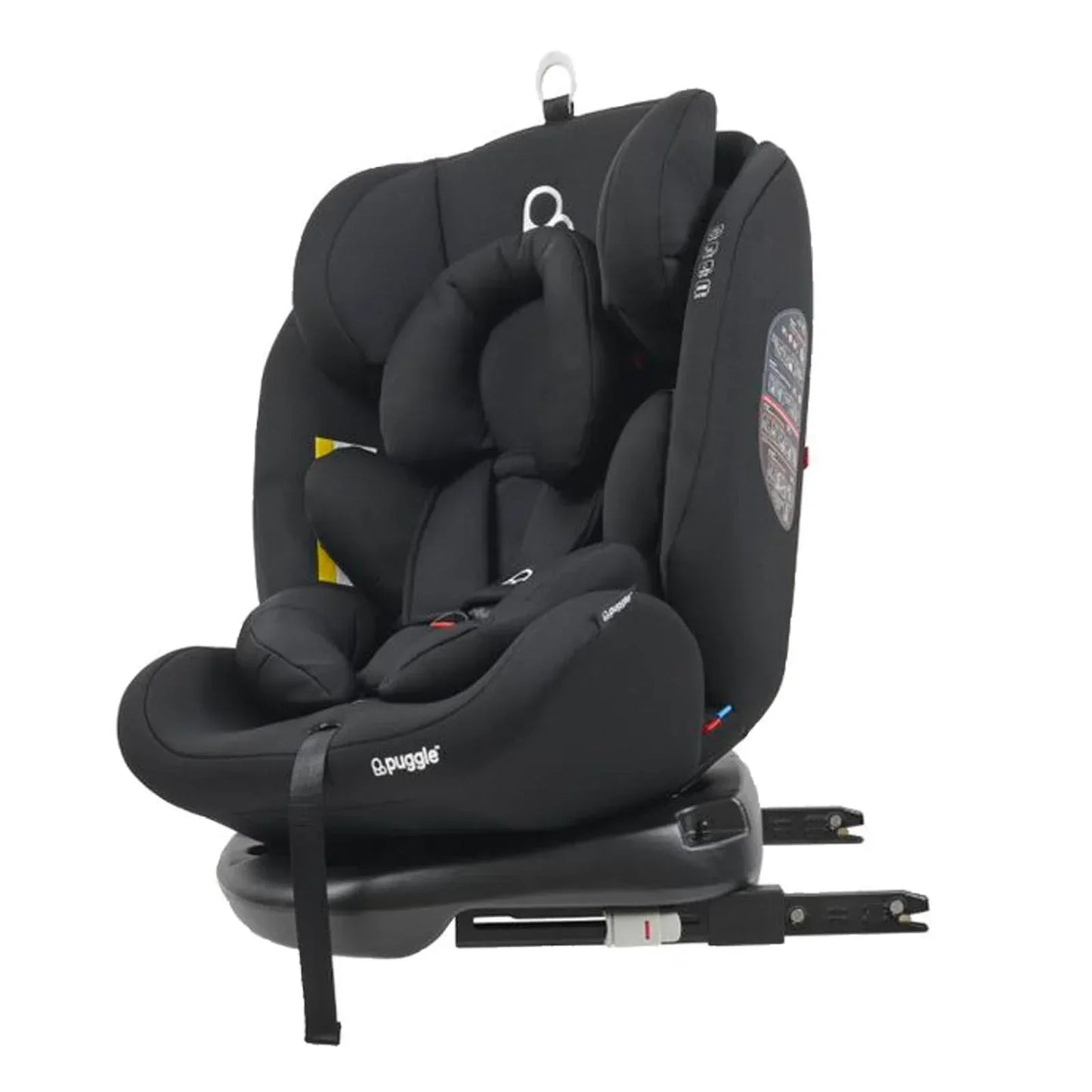 Puggle Lockton 360 Degree Rotation Luxe Group 0 1 2 3 Car Seat Storm Black - Easy ISOFIX Or Seat Belt Installation