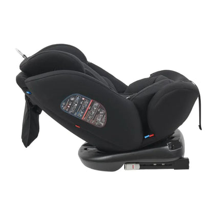 Puggle Lockton 360 Degree Rotation Luxe Group 0 1 2 3 Car Seat Storm Black - Easy ISOFIX Or Seat Belt Installation