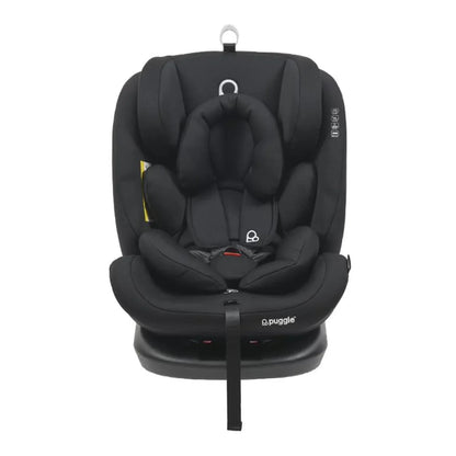 Puggle Lockton 360 Degree Rotation Luxe Group 0 1 2 3 Car Seat Storm Black - Easy ISOFIX Or Seat Belt Installation