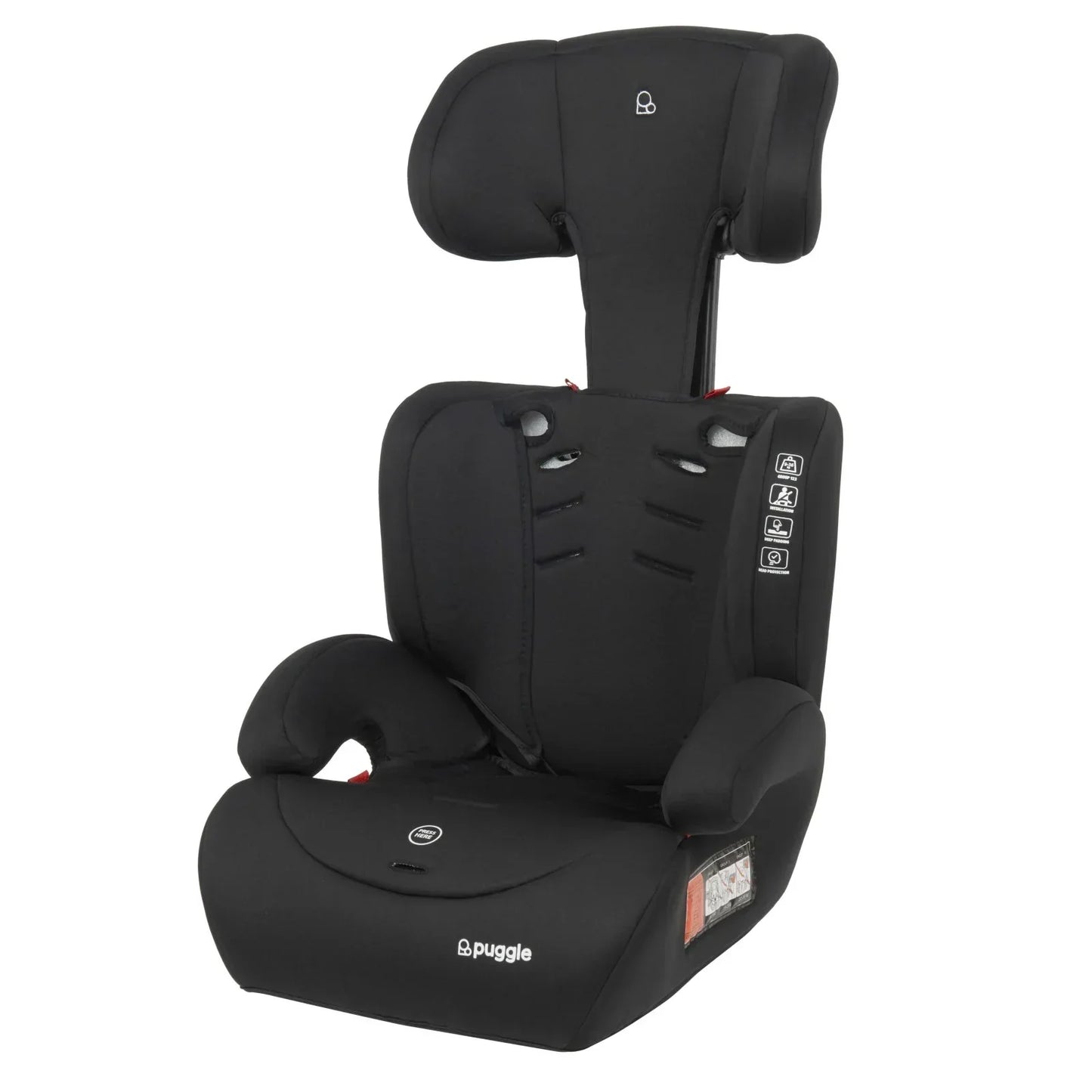 Puggle Maxi Gro Comfort Group 1/2/3 Eco Car Seat Booster Seat - Grows With Your Child From 9 Months To 12 Years