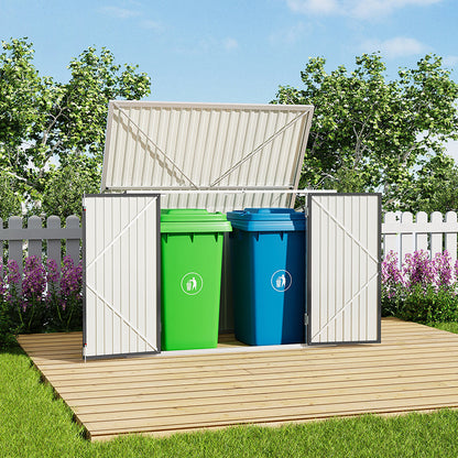 6x3ft Charcoal Black/Green/Grey Lockable Steel Garden Storage Shed
