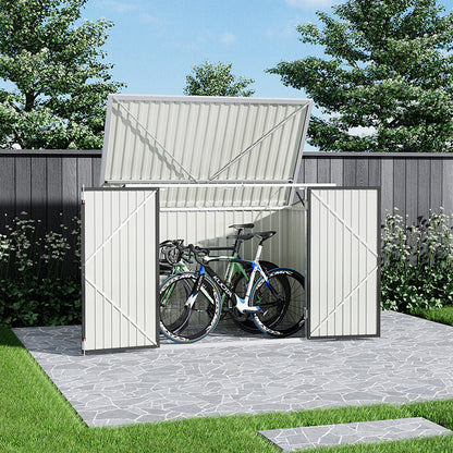 6x3ft Charcoal Black/Green/Grey Lockable Steel Garden Storage Shed