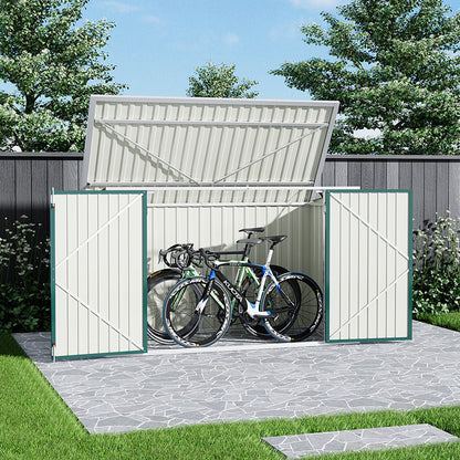 7x3ft Charcoal Black/Green/Grey Lockable Steel Garden Storage Shed