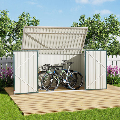 7x3ft Charcoal Black/Green/Grey Lockable Steel Garden Storage Shed