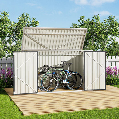7x3ft Charcoal Black/Green/Grey Lockable Steel Garden Storage Shed