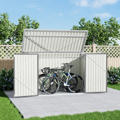 7x3ft Charcoal Black/Green/Grey Lockable Steel Garden Storage Shed