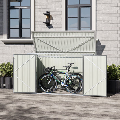 7x3ft Charcoal Black/Green/Grey Lockable Steel Garden Storage Shed