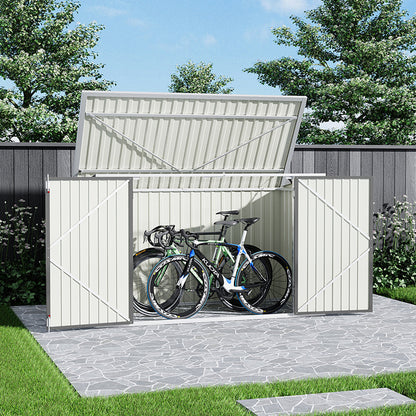 7x3ft Charcoal Black/Green/Grey Lockable Steel Garden Storage Shed