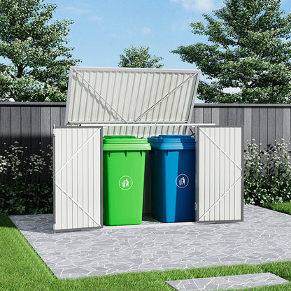 6x3ft Charcoal Black/Green/Grey Lockable Steel Garden Storage Shed