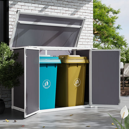 5x2ft Grey Aluminum Alloy Garden Tool Storage Shed