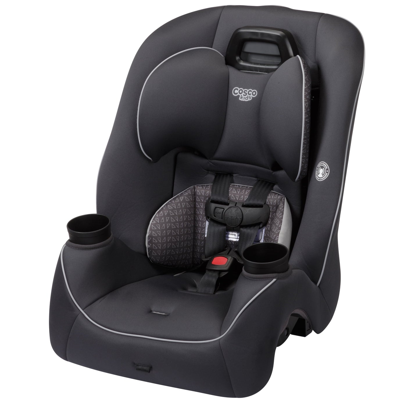 Cosco Kids Easy Elite Slim All In One Convertible Car Seat Grey Glyphs - Extended Use From Newborn To 100 Pound