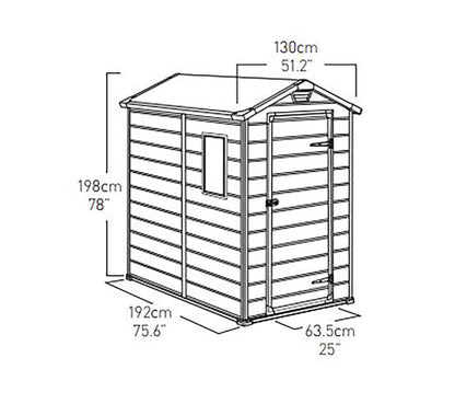 4 Ft. W X 6 Ft. D Apex Outdoor Garden Shed